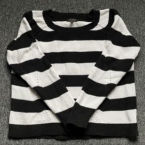 Lucky Brand Black and White Stripped Knit Sweater